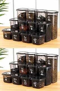 Vienev Vienev Beyaz Serigrafi Etiketli 24Lü Peggy Kare Saklama Kabı 8X(0,55 Litre, 1,2 Litre, 1,75 Litre) Antrasit