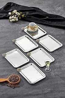 Mayaglory Elegate oir Serisi, Fiore ero Kulp Deseli Krom Suum Söz işa Tepsisi, 22x16cm, 6 Adet