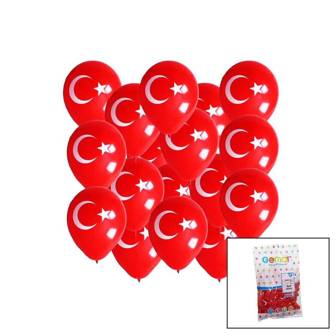 BAYRAKLI BALON  10 İNÇ - 26CM - 100PCS (5430)