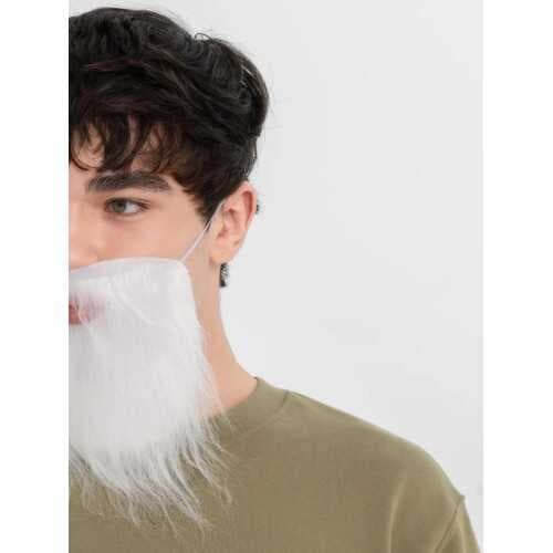 Beyaz Kırçıllı Arkadan Lastikli Beyaz Takma Sakal Yetişkin Çocuk Uyumlu