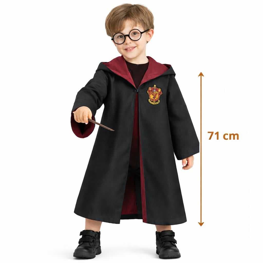 Harry Potter Çocuk Bebek Kostüm Seti – Asa Gözlük Pelerin 71 cm (2-4 Yaş)