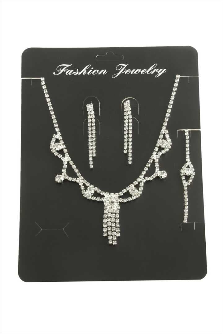 Kare Taşlı Set Kolye