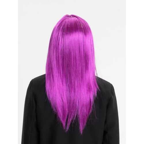 Fuşya Renk Düz Kesim Uzun Parti Peruğu Takma Saç