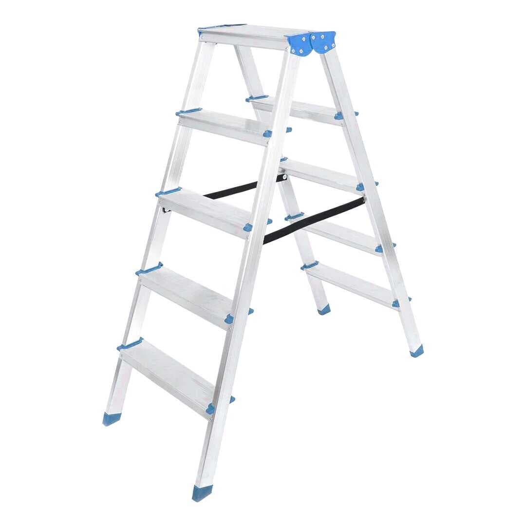 5+5 ÇİFT BASAMAKLI ALÜMİNYUM METAL MERDİVEN YÜKSEKLİK = 115CM BAŞ GENİŞLİK = 8CM (5430)