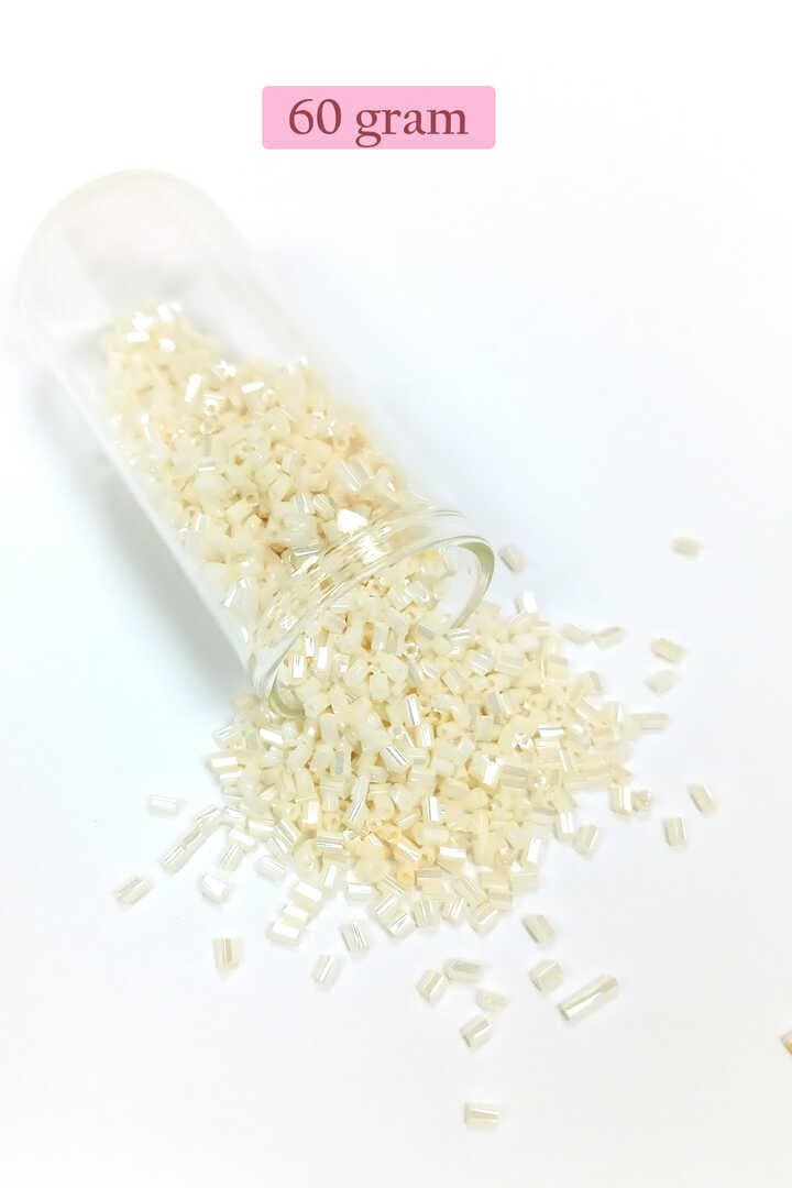Kesme Cam Boncuk 2mm - 60 Gram - Krem - BNC384