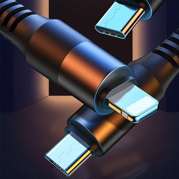 WEKOME 3WDC-125 in1 Type-C+İPhone+Micro Usb Şarj Kablsu 1.20CM-(5775)