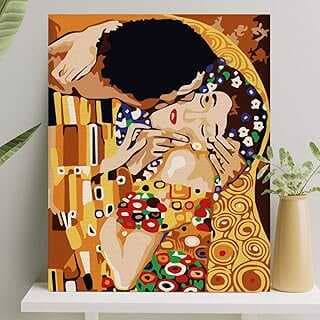 Sayılarla Boyama Tuval Seti Fırça Boya Dahil (Çıtalı) 40x50 CM - Kiss