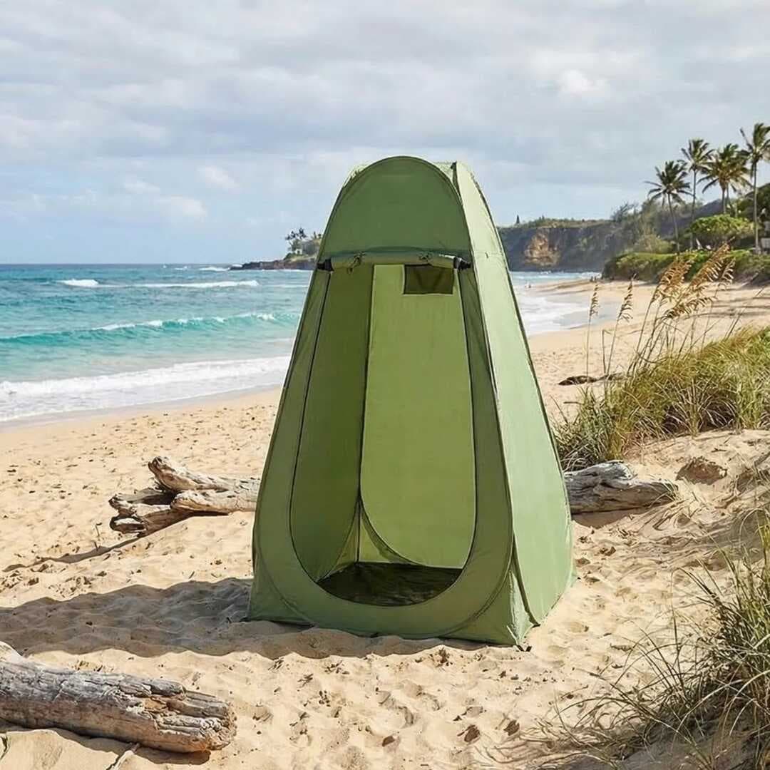 Tek Kişilik Yarı Otomatik Portatif Giyinme Kabini Çadırı – Plaj, Kamp, Duş ve Soyunma Kabini Outdoor Çadır 120x120x190 cm (5430)