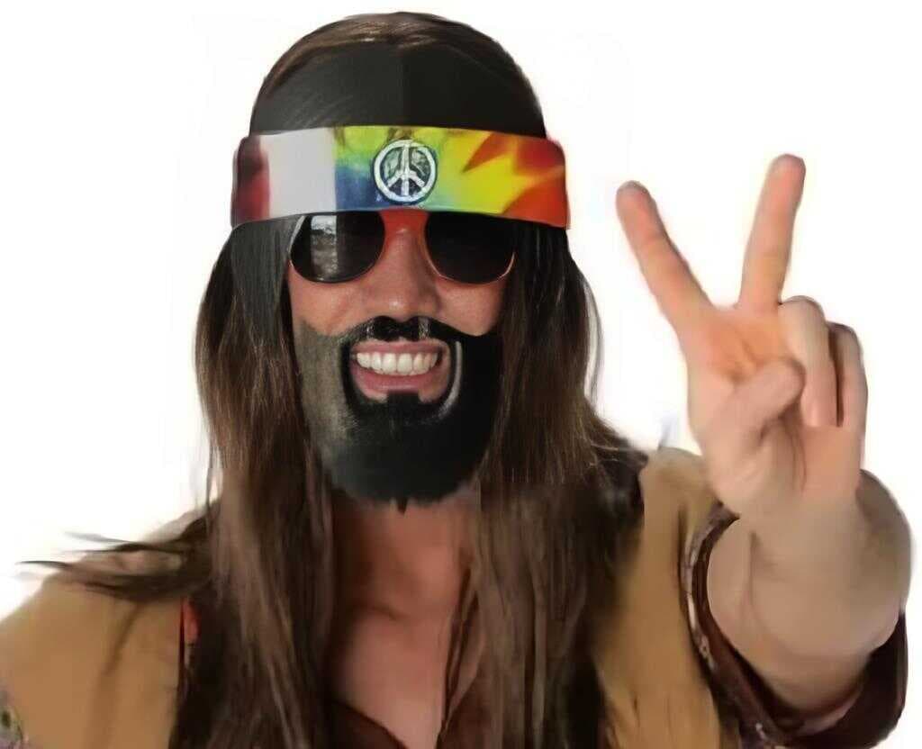 Nessiworld   Siyah Saçlı Bandana Tasarımlı Hippi Parti Gözlüğü 26x18 cm