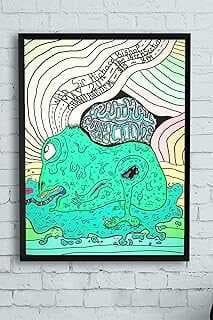 (11842) Yeşil Kurbağa Hayva Çerçeveli Tablo (21x30cm)