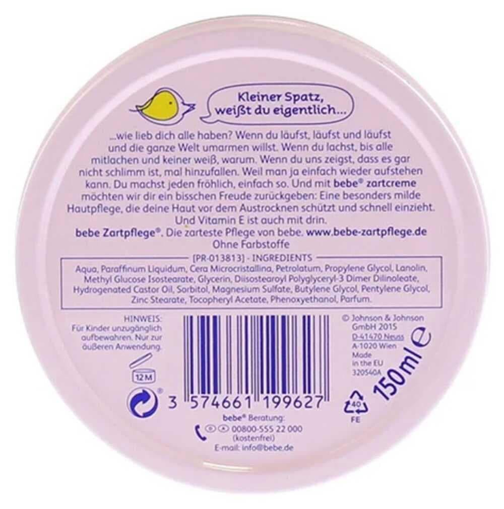 Bebe Zartpflege Hassas Bebek Bakım Pişik Kremi 150 ML (Teneke Kutu)