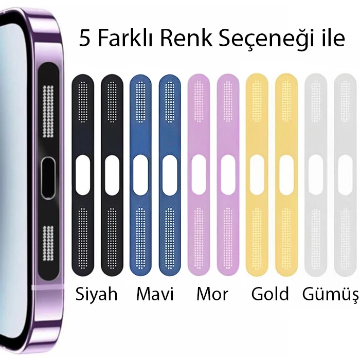 Ally iPhone 15 Pro Max  İçin Anti-Dust Toz Ve Kir Önleyici Sticker 2 Adet Set-(5775)