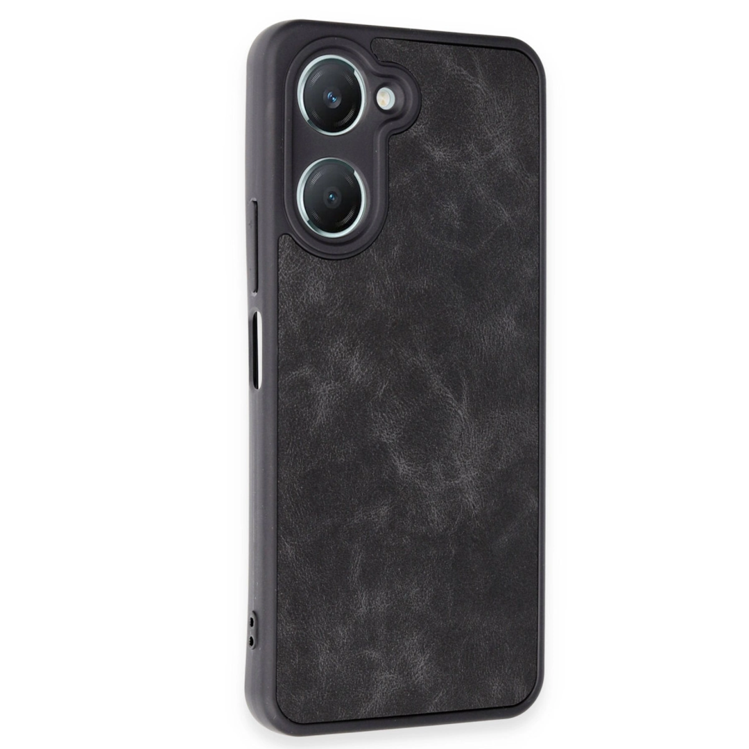 Vivo Y18 Kılıf Aras Deri Kapak - Siyah
