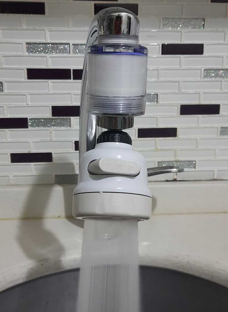 Filtreli Kireç Önleyici 360 Derece Dönen Hareketli Musluk Başlığı - 3 Fonksiyonlu - Krem (477477)