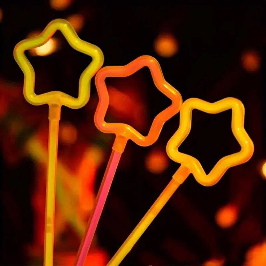 Nessiworld Glow Stick Yıldız Asa Kırılınca Yanan Yıldız Çubuklar 6 Renk 6 Adet