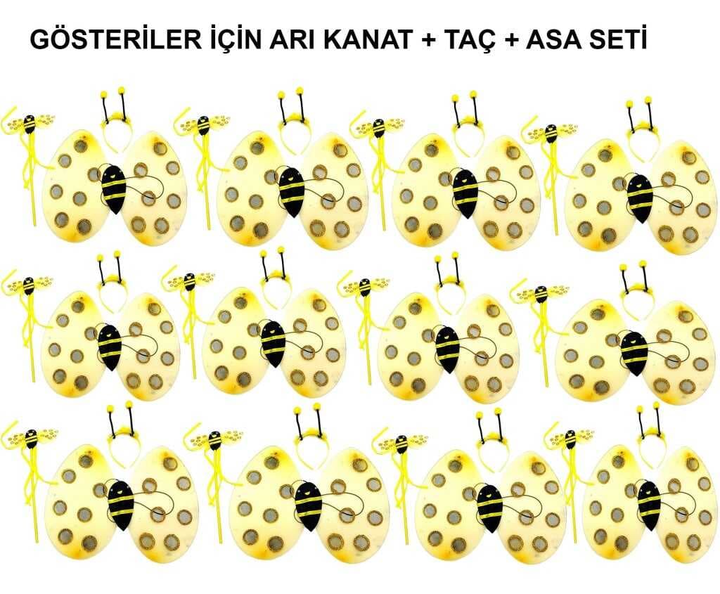 Okul Gösterileri için 12'li Arı Kanadı Seti - Etkinlik Kanatları