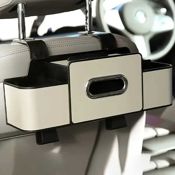 Araç Koltuk Arkası Organizer Çok Fonksiyonlu Beyaz Renk