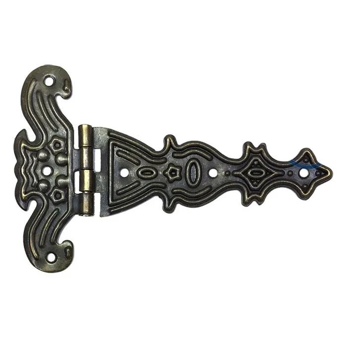 Dekoratif, Sac Tek Kuyruklu Menteşe - 69x102 Mm, Büyük, Antik, 1 Adet
