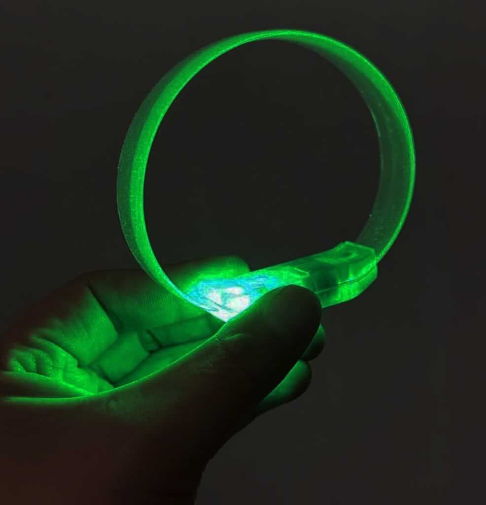 3 Modlu Pilli LED Işıklı Esnek Parti Bilekliği Yeşil