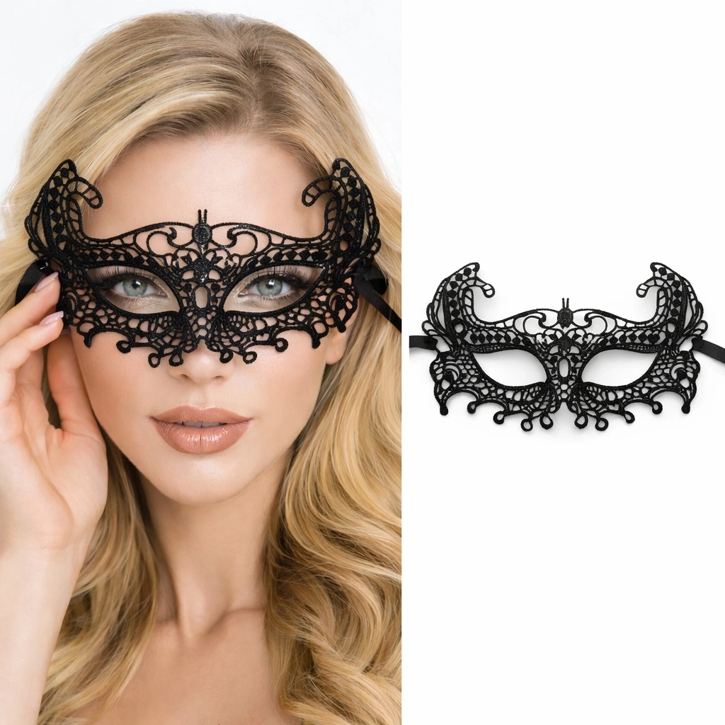 Siyah Dantel Venedik Maskesi Kadın – Zarif Parti  Balo Maskesi 7 No