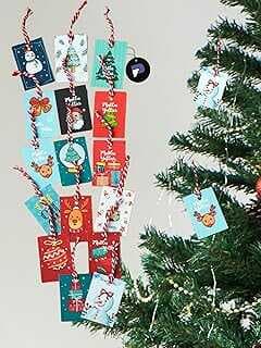 Postermanya Marteniçka Yılbaşı Ağacı Süsü 16'lı Set, Kraft Karton Yılbaşı Çam Ağacı Süsü, Yeni Yıl Süsleri Seti