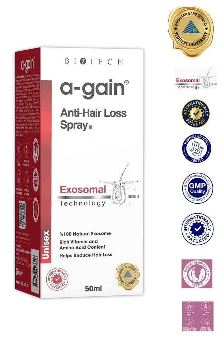 A-gain Saç Dökülmesi Karşıtı Hızlı Ve Güçlü Uzama Besleyici Unisex Sprey 50 ml