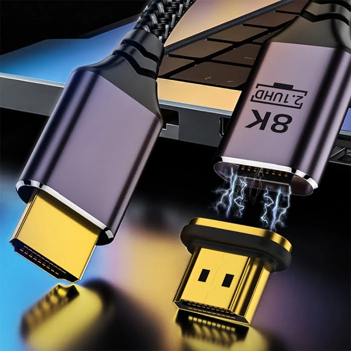 ALLY HDMI to HDMI 8K HD 2.1UHD Mıknatıs Başlıklı Kablo 2 Metre-(5775)