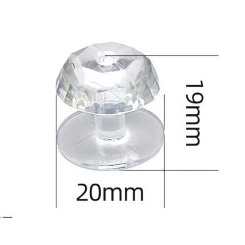 4 Adet Kristal Tasarımlı Çok Amaçlı Yapışkanlı Tutacak Buton