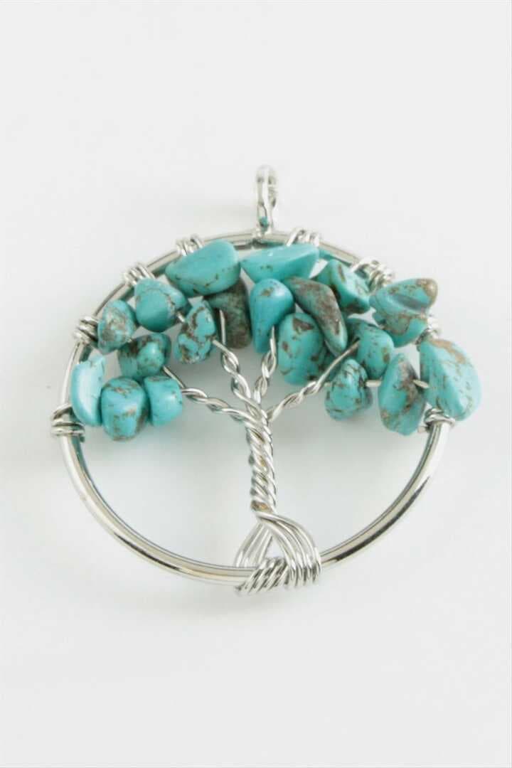 Turkuaz Kalp Doğaltaş Kolye Ucu