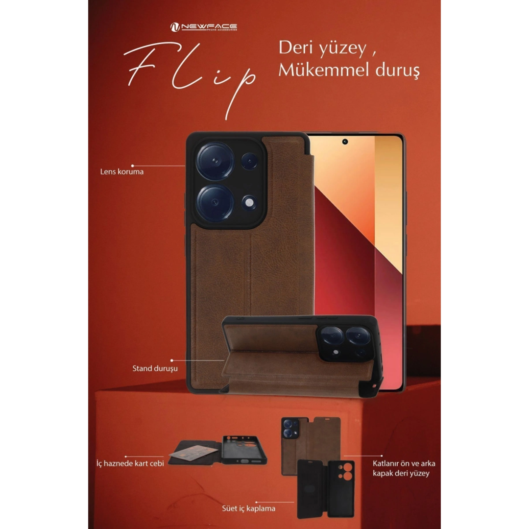 Samsung Galaxy A06 Kılıf Flip Cover - Kırmızı