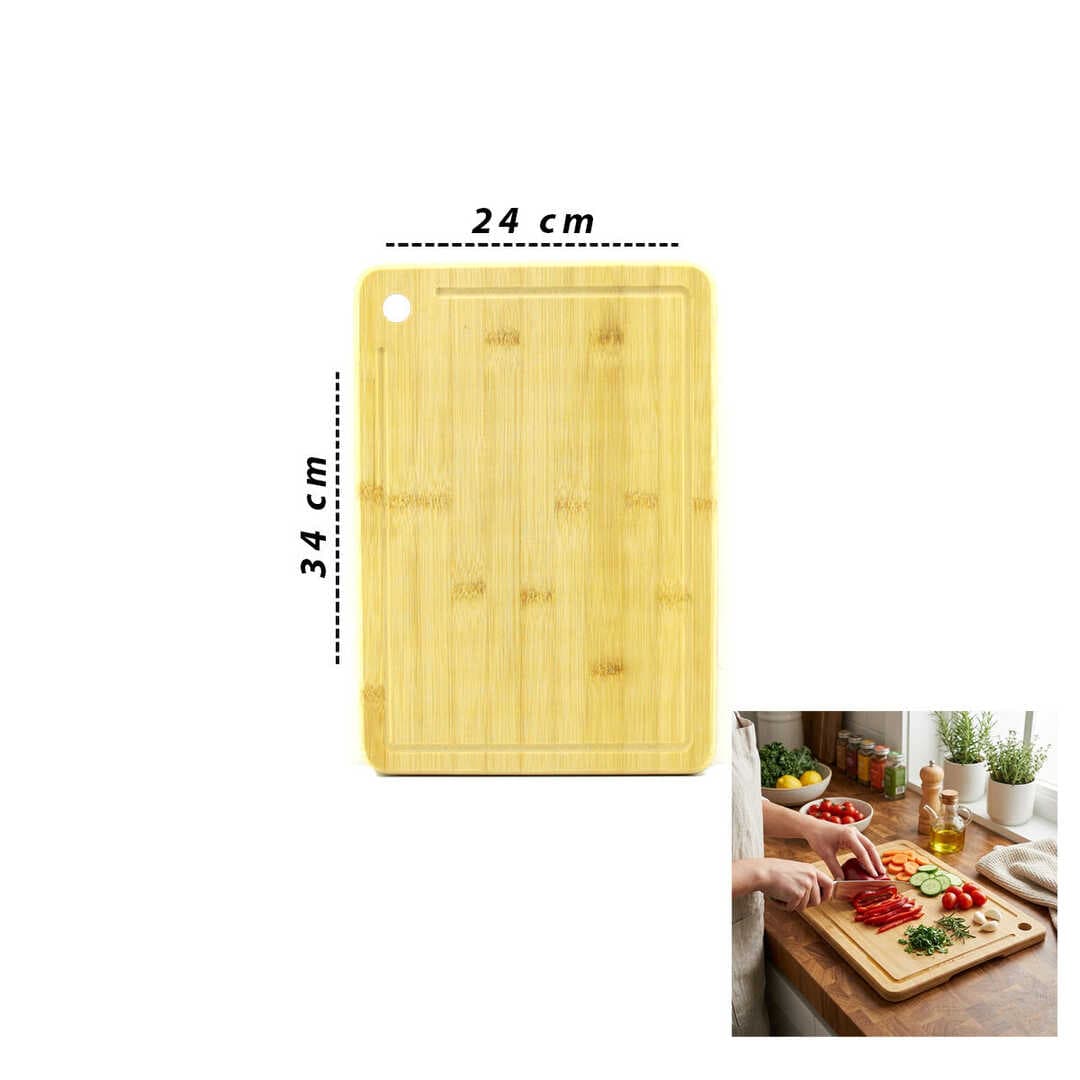 24X34X1.8CM AHŞAP BAMBU KESİM PANOSU - KESME TAHTASI (5430)