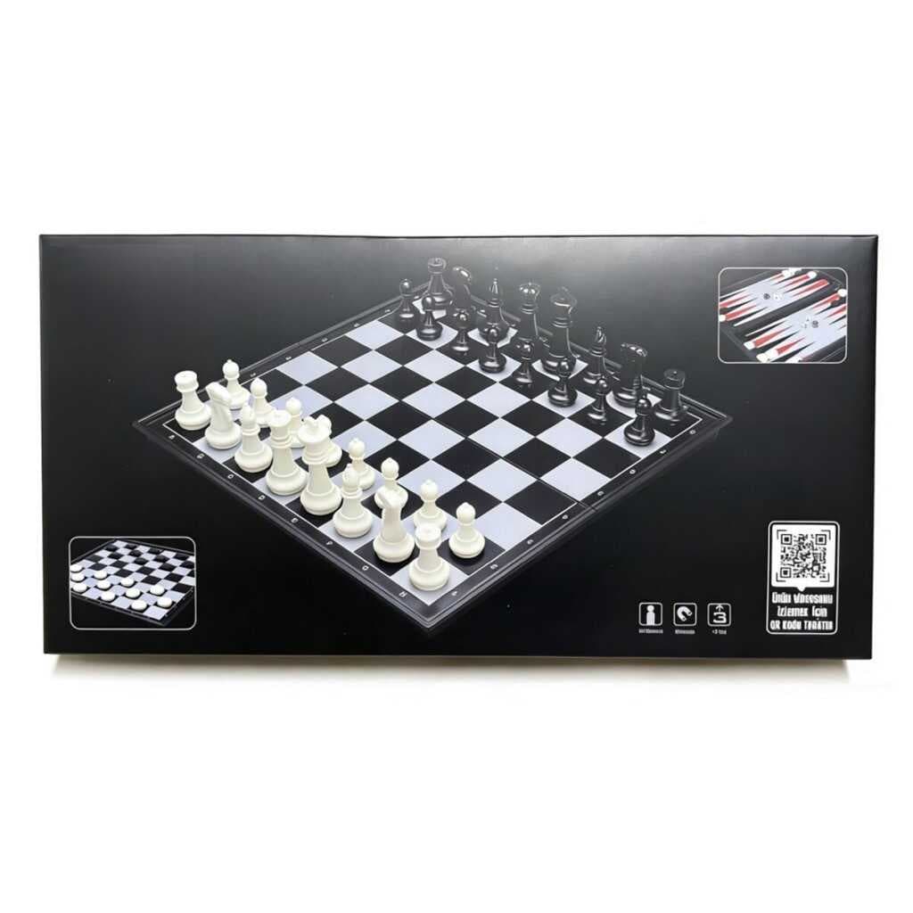 VRD10661 KATLANABİLİR SATRANÇ TAVLA VE DAMA SETİ