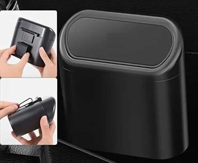 Araba Çöp Kutusu Kapaklı Organizer Siyah