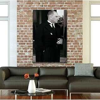 GAAGART Tekli Dikey Kavas Ofis Tablosu Siyah Beyaz Atatürk Portresi 60 x 90 gartM7060