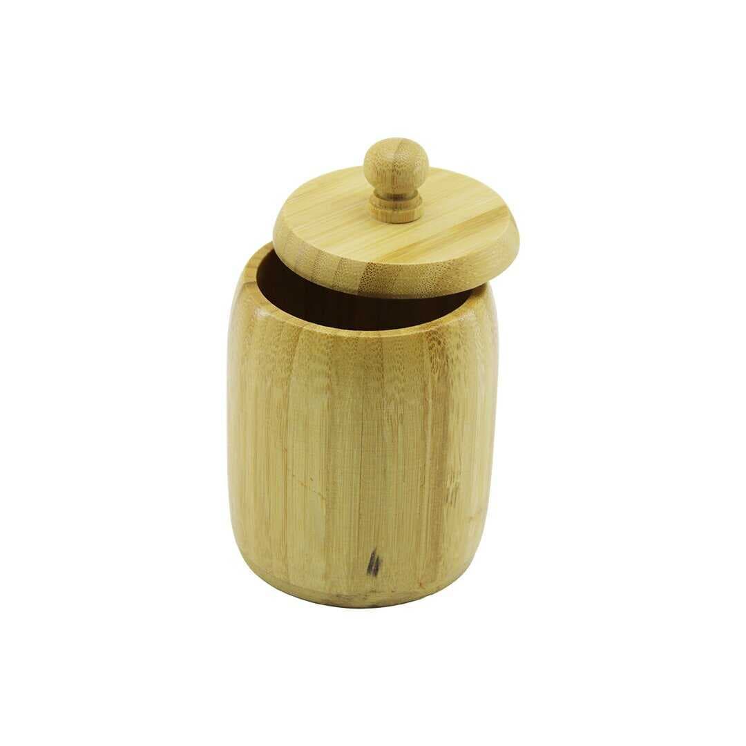 NO-8 AHŞAP - BAMBU ŞEKERLİK KAPAKLI ÇAP: 7.5CM DERİNLİK: 8.5CM (5430)