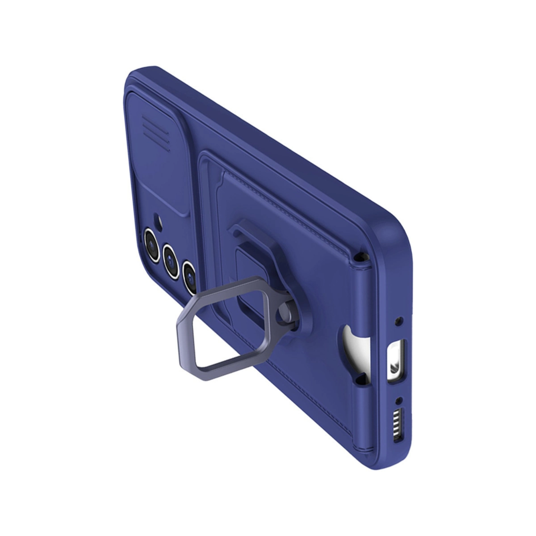 Samsung Galaxy A05s Kılıf Zuma Kartvizitli Yüzüklü Silikon - Lacivert