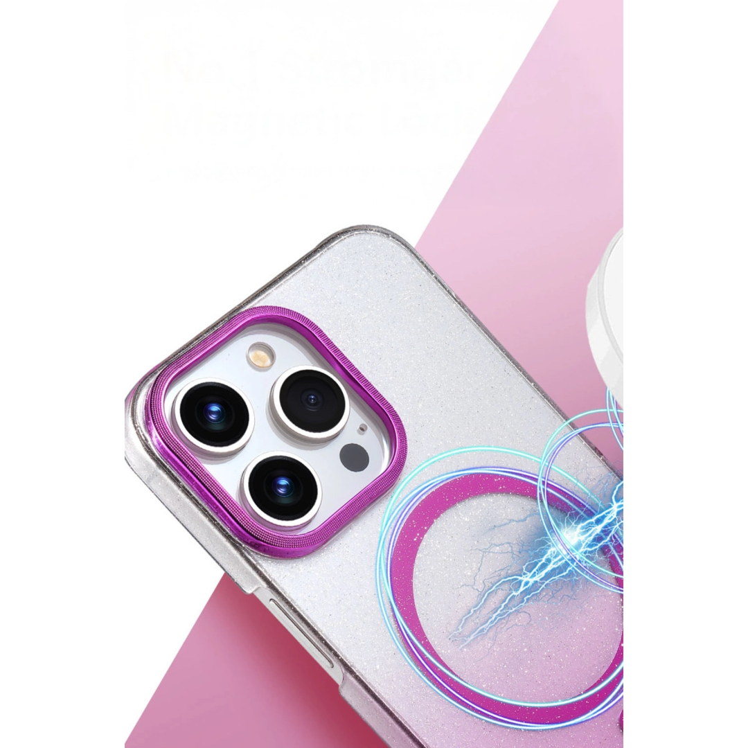 Apple İphone 15 Pro Max Glossy Magsafe Kapak - Pembe