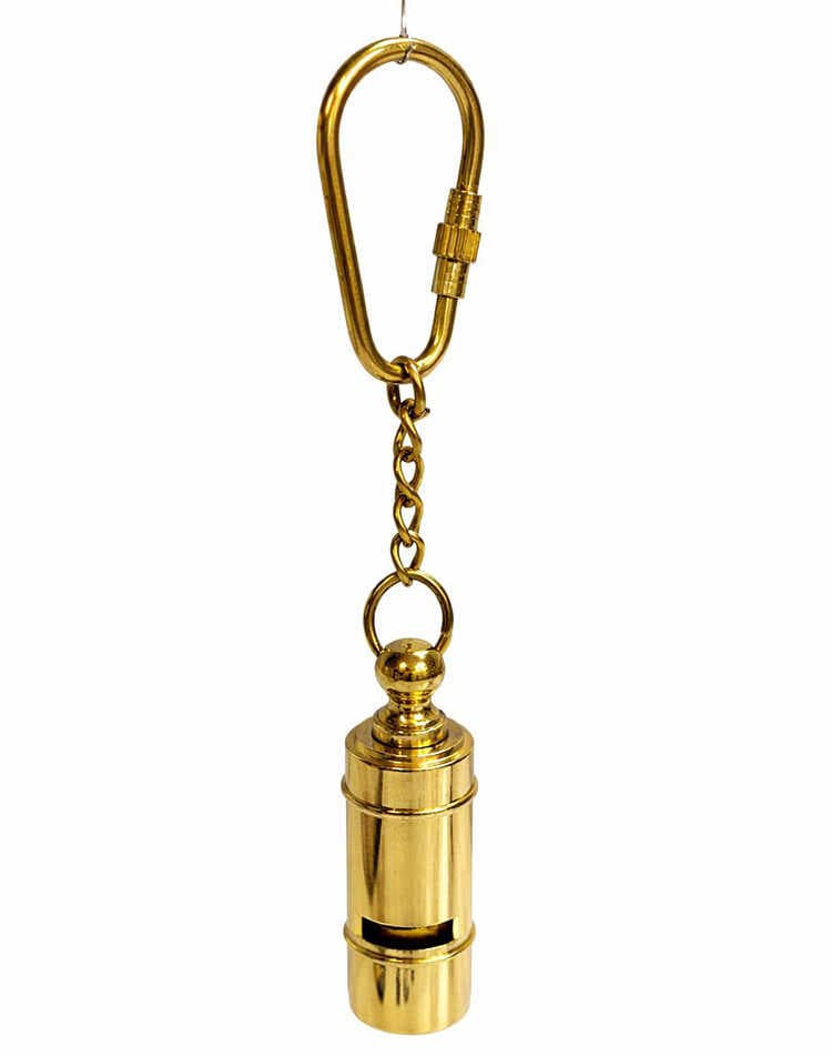 Geleneksel Pirinç Düdük Tasarım Anahtarlık