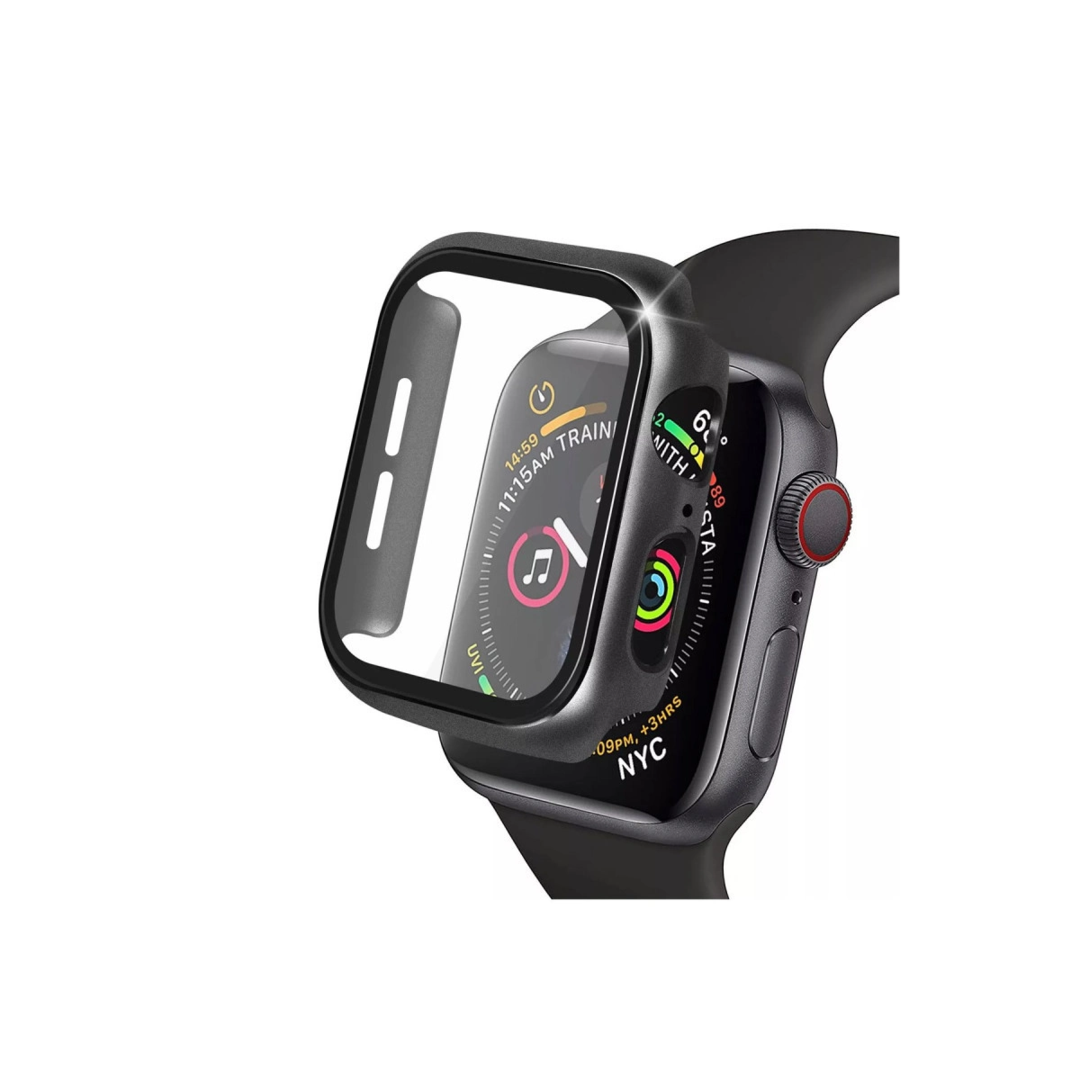 Apple Watch 41mm Camlı Kasa Ekran Koruyucu - Siyah