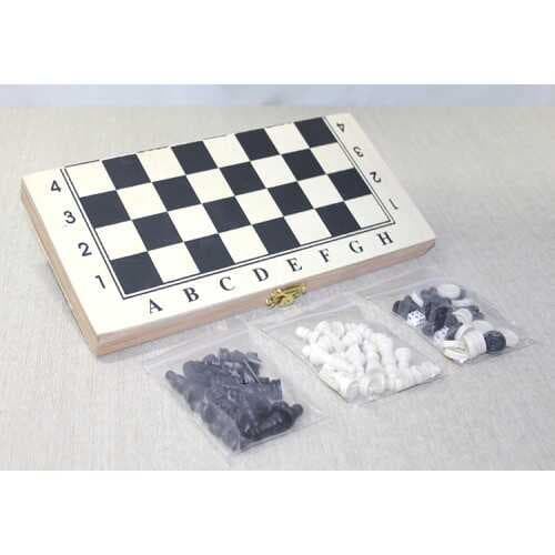 Ahşap Kutulu Satranç ve Tavla Seti - Model 1