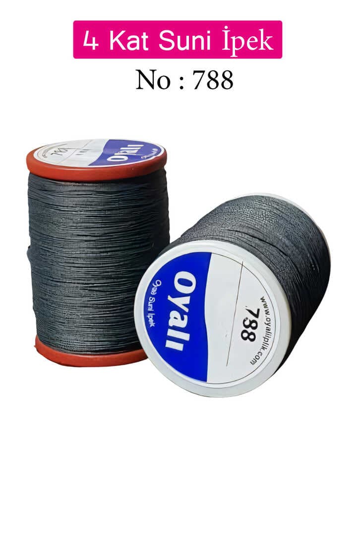 Oyalı 4 Kat Suni İpek İplik İğne Oyası Boncuk İpi Tığ Oyası No:788
