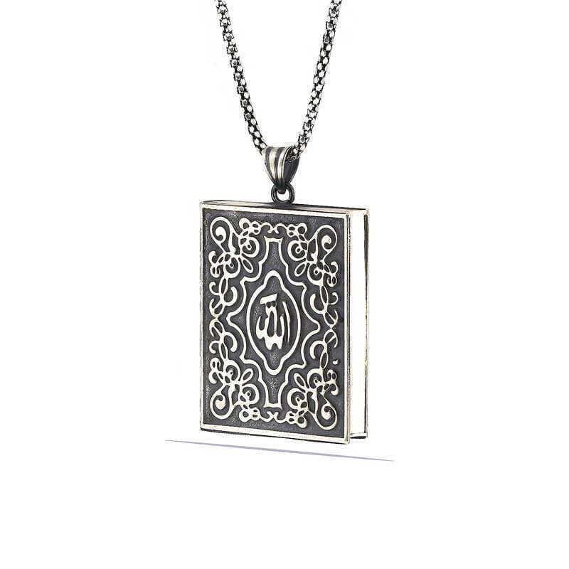 925 Ayar Gümüş Kare İçi Açılabilen Muskalık Gümüş Kolye T6003 (477477)