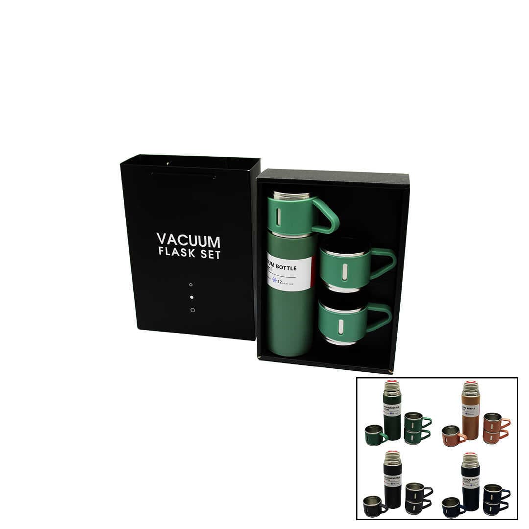 ÇANTALI 500ML 3 PARÇA  BARDAKLI ÇELİK TERMOS SETİ (5430)