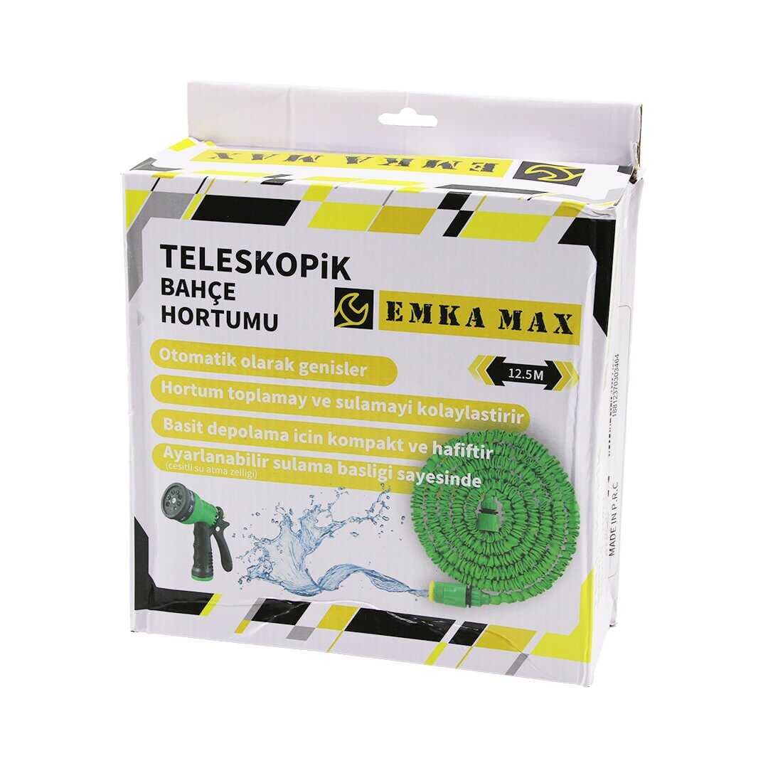 12.5MT TELESKOPİK UZAYAN BAHÇE HORTUMU 7 FONKSİYON AYARLI TETİKLİ TABANCA (5430)