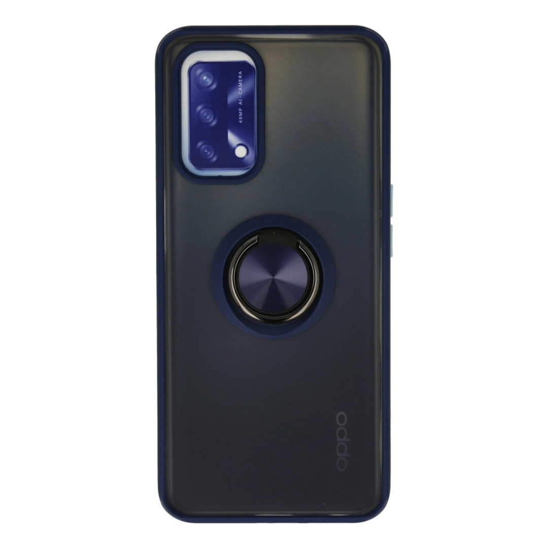 Oppo A74 4g Kılıf Montreal Yüzüklü Silikon Kapak - Lacivert