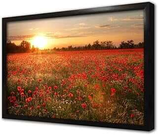 Gü Batımı Eşliğide Kırmızı Lale Çerçeveli Cam Tablo 30x40 cm CA20696