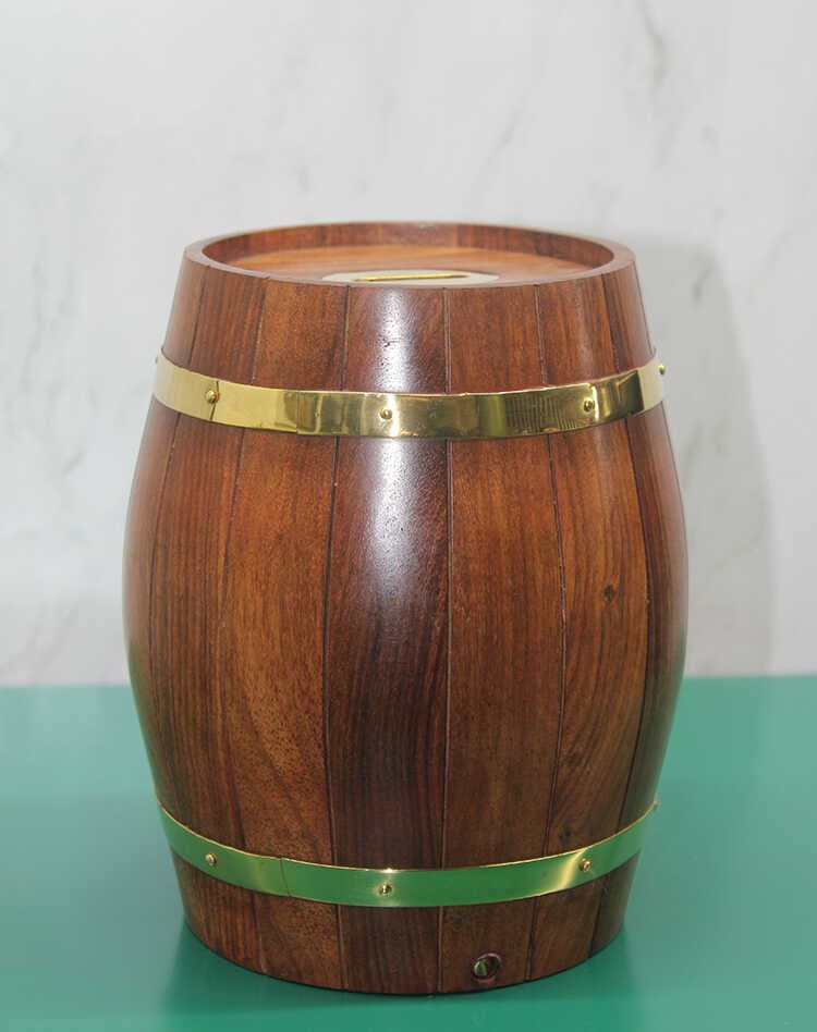 Pirinç Detaylı Fıçı Kumbara Model 3 (477477)