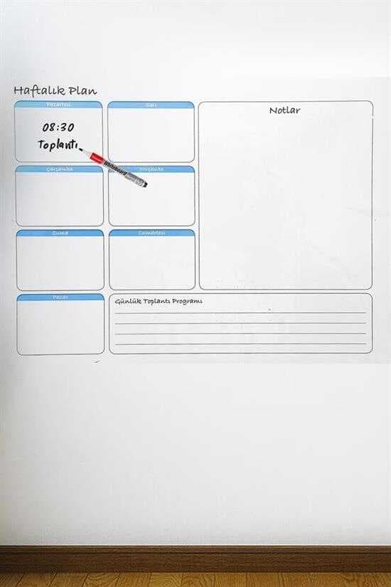 Haftalık Planlayıcı Manyetik Duvar Stickerı Takvim 70 cm x 56 cm (4767)