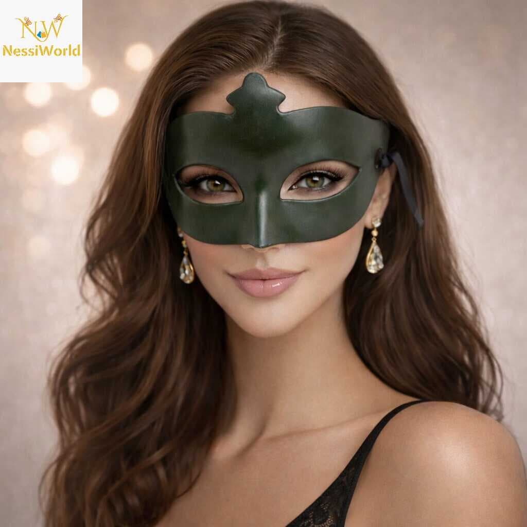 Yeşil Gizemli Masquerade Maskesi
