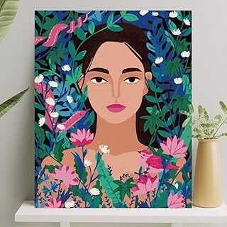 Palmiye Hobi Saat Sayılarla Boyama Tuval Seti Fırça Boya Dahil (Çıtalı) 40x50 CM - Amazo